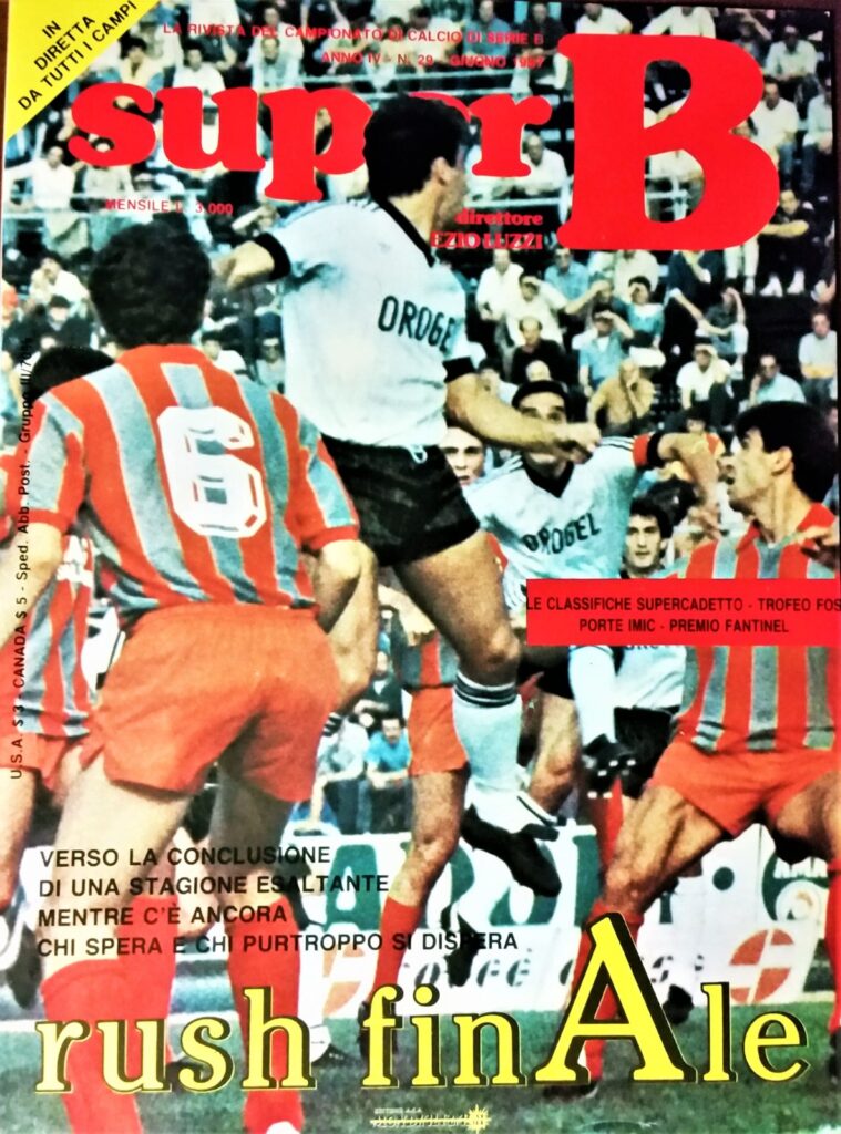 SuperB giugno 1987, n. 29, copertina con Bordin Cuttone Traini in Cesena-Cremonese