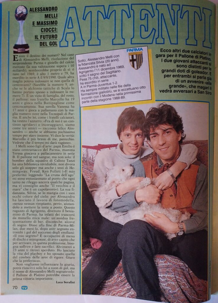 TV Sorrisi e canzoni 14 aprile 1991, n. 15, p. 70 articolo Ciocci 1990-91