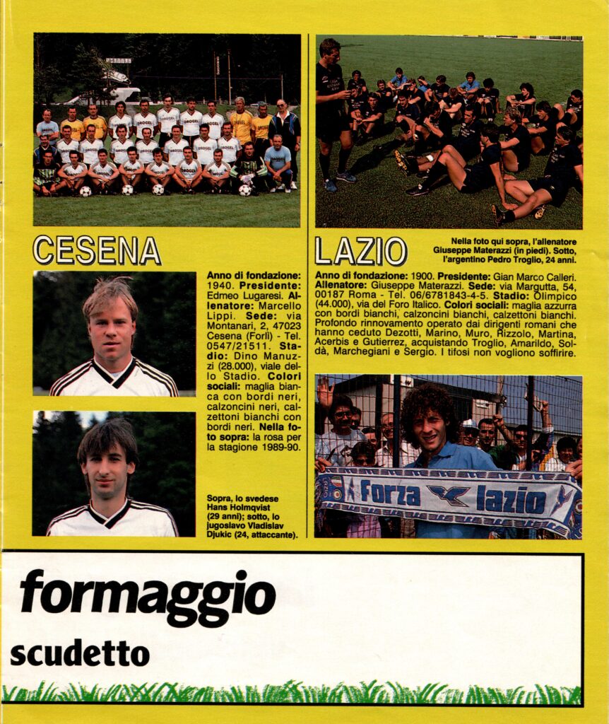 TV Sorrisi e canzoni Goal 89-90, 27 agosto 1989, p.s.n., presentazione Cesena 1989-90