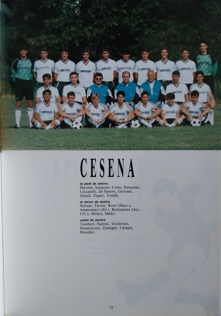 Torneo di Viareggio 1990, p. 21, presentazione Primavera Cesena 1989-90