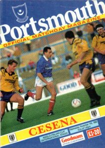 11 novembre 1992 , copertina programma Portsmouth-Cesena 1992-93 Torneo Anglo Italiano