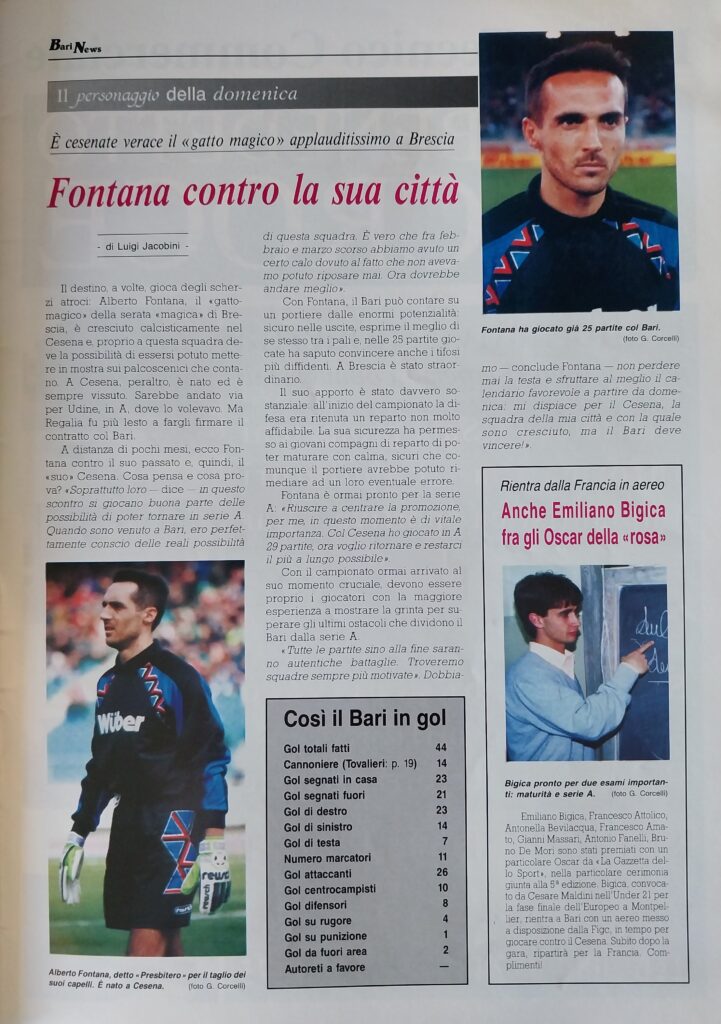 Bari News 17 aprile 1994, n. 15, Bari-Cesena 1993-94