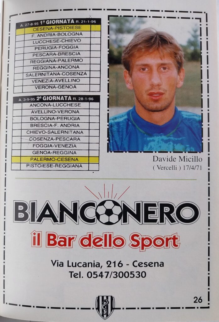 Centro coordinamento Clubs Almanacco bianconero 1995-96, p. 26, Micillo