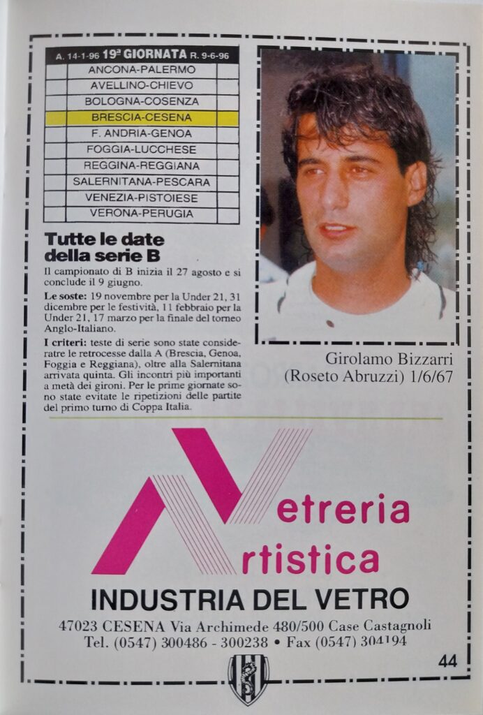 Centro coordinamento Clubs Almanacco bianconero 1995-96, p. 44, Bizzarri