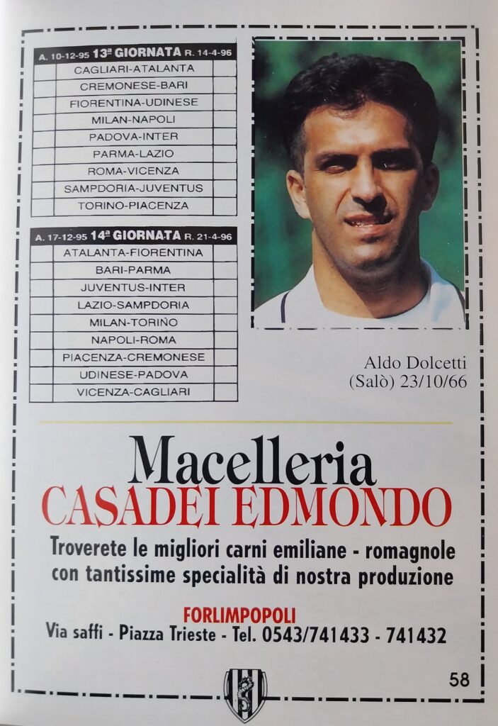 Centro coordinamento Clubs Almanacco bianconero 1995-96, p. 58, Dolcetti