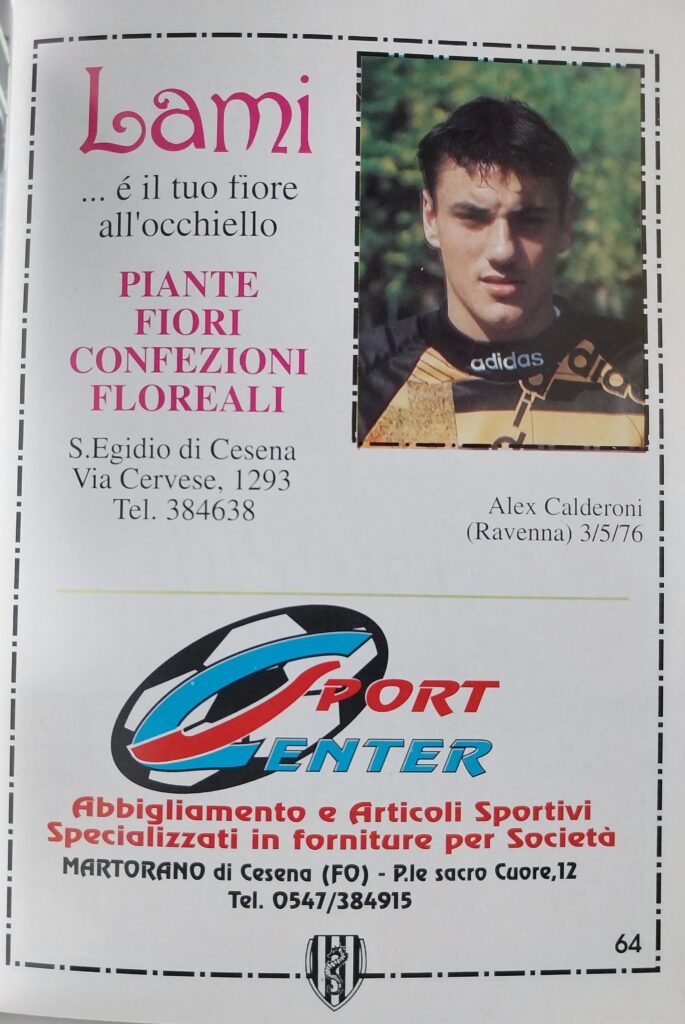 Centro coordinamento Clubs Almanacco bianconero 1995-96, p. 64, Calderoni Alex