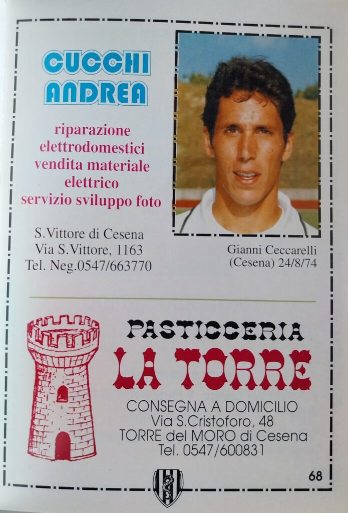 Centro coordinamento Clubs Almanacco bianconero 1995-96, p. 68, Ceccarelli Gianni