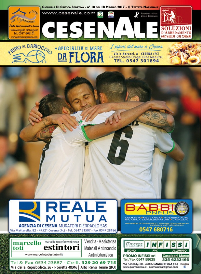 CesenAlè 18 maggio 2017, n. 18, copertina Cesena-Verona 2016-17