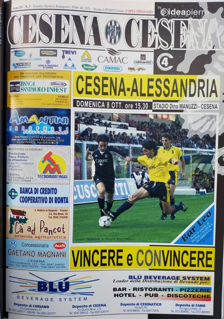 CesenaCesena 8 ottobre 2000, n. 3, copertina, Cesena-Alessandria 2000-01