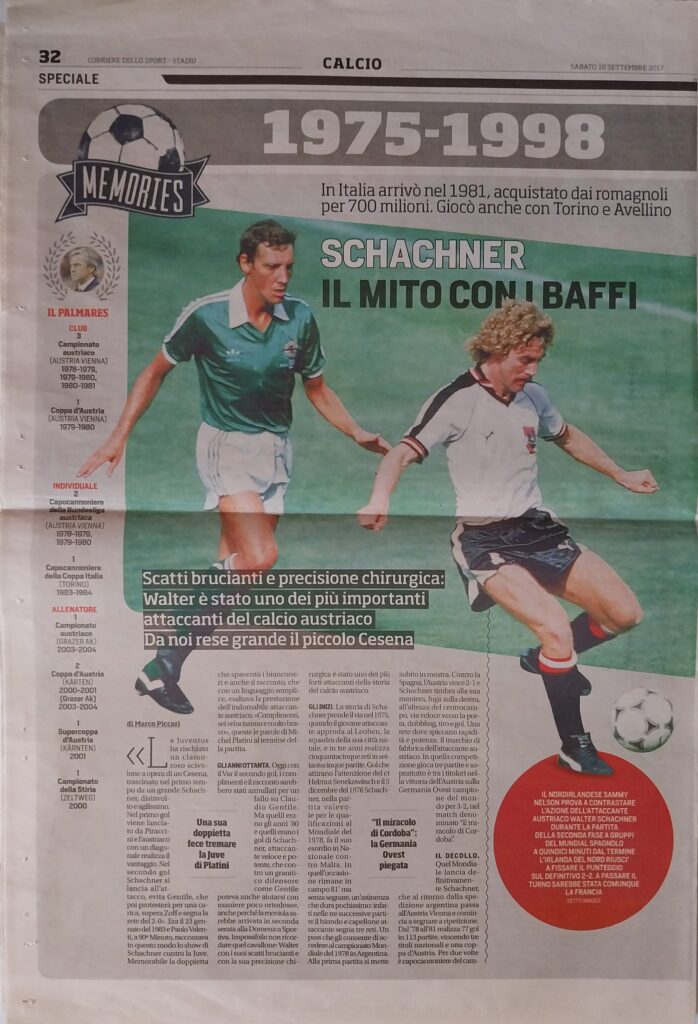 Corriere Sport Stadio 16 settembre 2017 articolo Schachner 2017-18 01