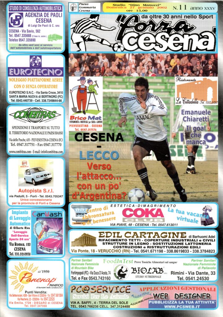 Forza Cesena 27 gennaio 2002, n. 11, Cesena-Lecco 2001-02