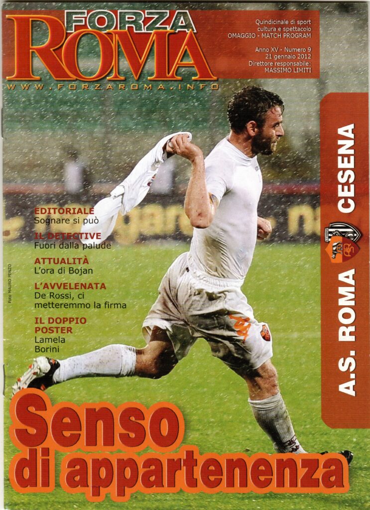 Forza Roma 21 gennaio 2012, n. 9, copertina Roma-Cesena 2011-12