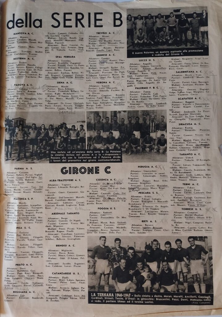 Foto Sport 22 settembre 1946, n. 31, p. 11, presentazione Cesena 1946-47