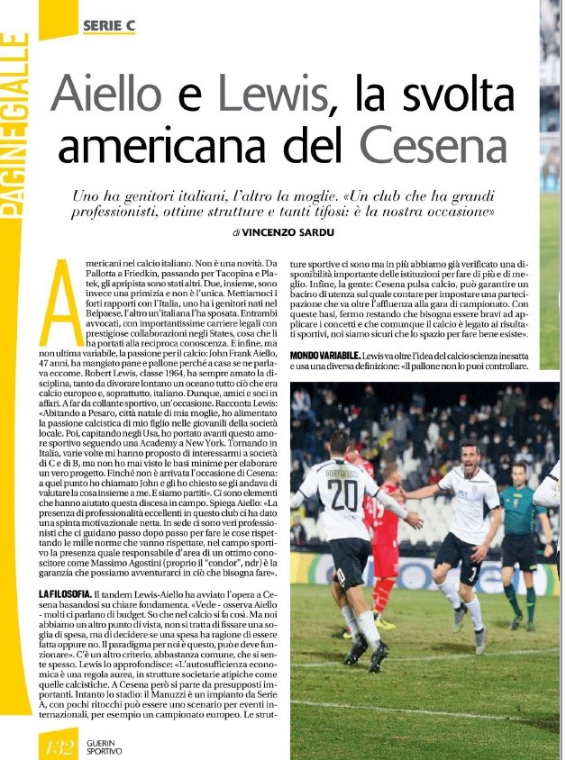 Guerin Sportivo 2022, p. 132, articolo Aiello e Lewis 2021-22