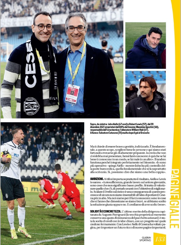 Guerin Sportivo 2022, p. 133, articolo Aiello e Lewis 2021-22