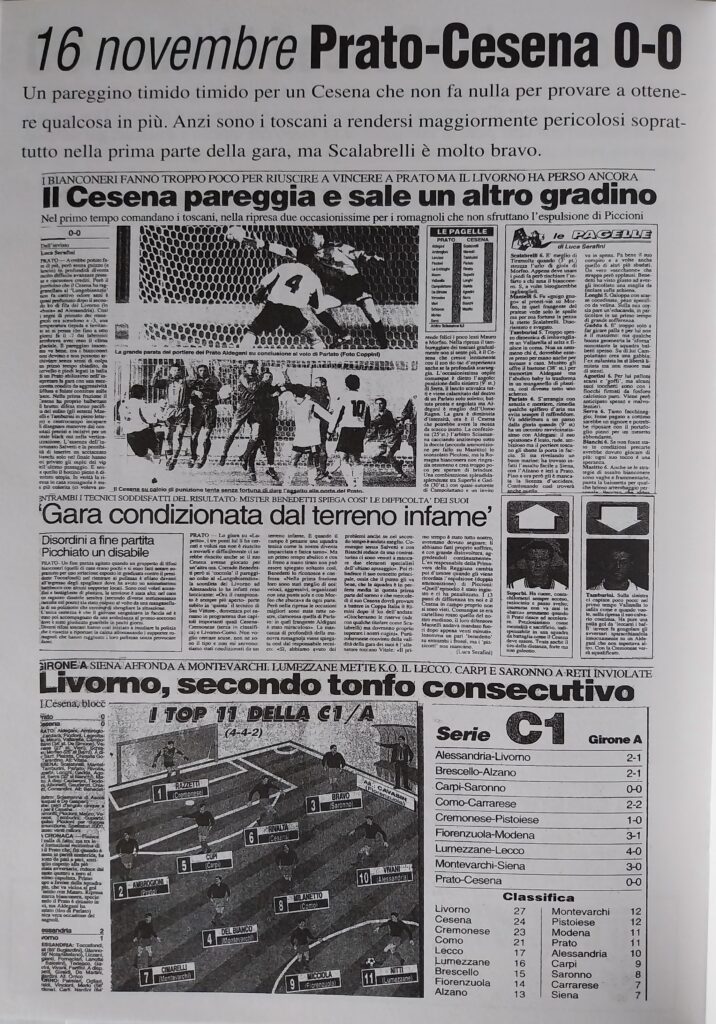 Il Resto del Carlino 1998 speciale promozione Cesena in serie B, p.s.n. 18, Prato-Cesena 1997-98