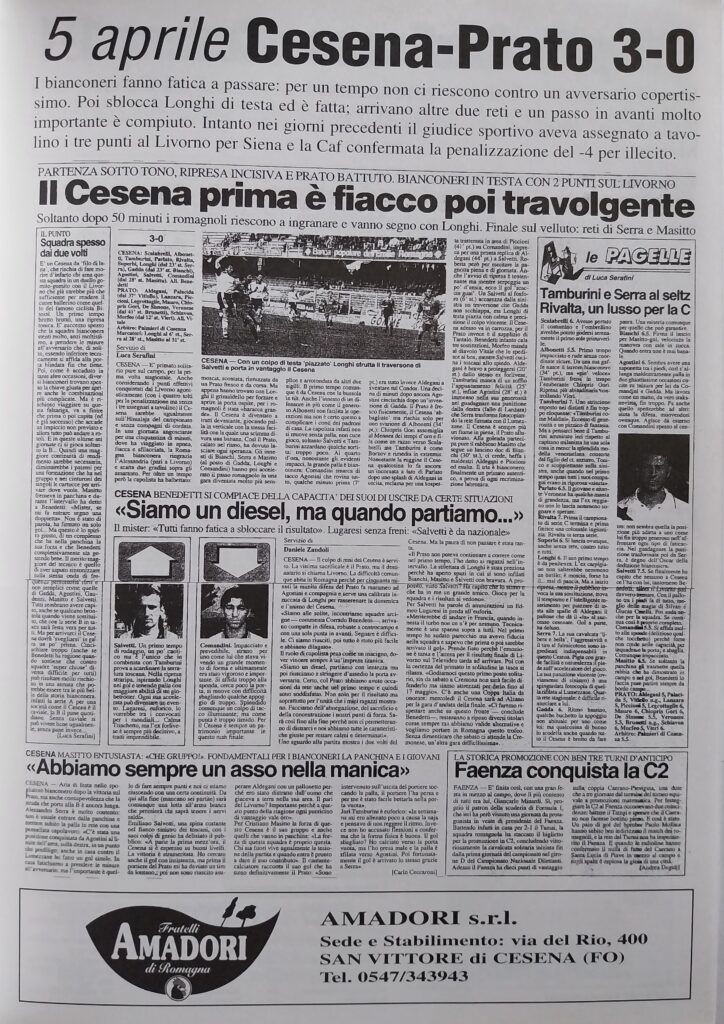 Il Resto del Carlino 1998 speciale promozione Cesena in serie B, p.s.n. 35, Cesena-Prato 1997-98