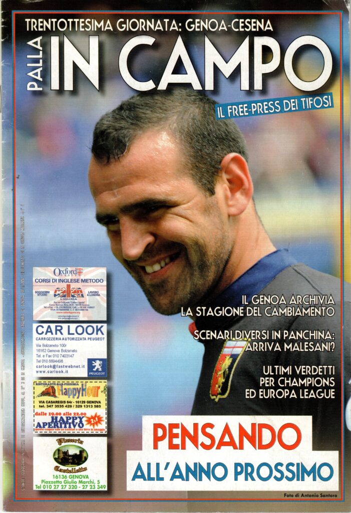 Palla in campo 22 maggio 2011, n. 4, copertina Genoa-Cesena 2010-11