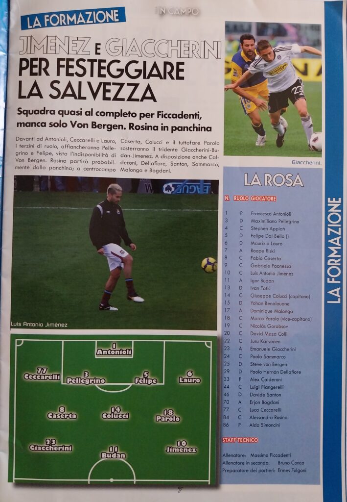 Palla in campo 22 maggio 2011, n. 4, p. 7, Genoa-Cesena 2010-11