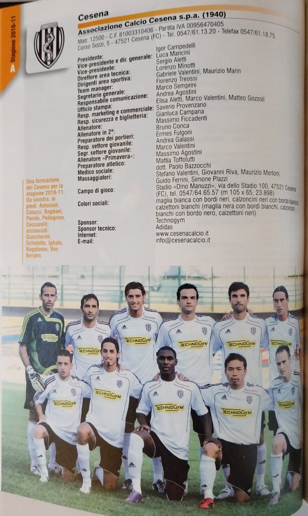 Panini Almanacco illustrato del calcio 2011, p. 64, presentazione Cesena 2010-11