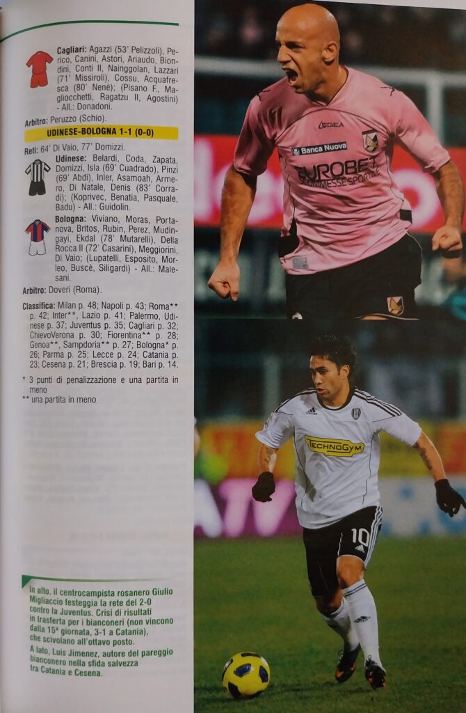 Panini Almanacco illustrato del calcio 2012, Cesena-Catania 2010-11 Jimenez