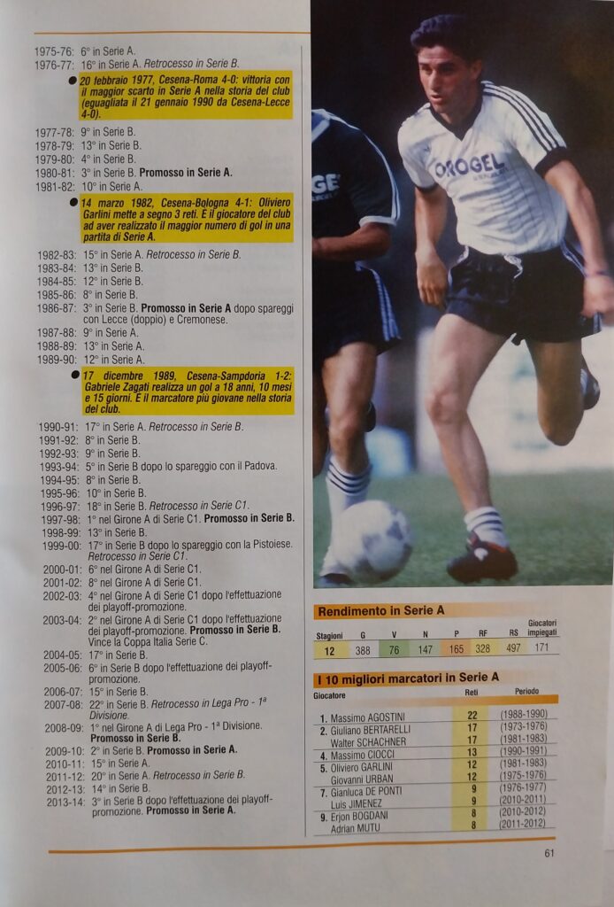 Panini Almanacco illustrato del calcio 2015, p. 61, presentazione Cesena 2014-15 Agostini