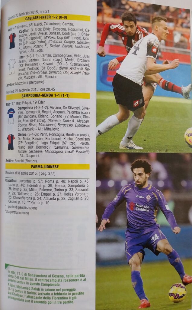 Panini Almanacco illustrato del calcio 2016, Milan-Cesena 2014-15 Volta