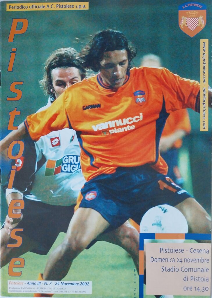 Pistoiese 24 novembre 2002, n. 7, copertina, Pistoiese-Cesena 2002-03