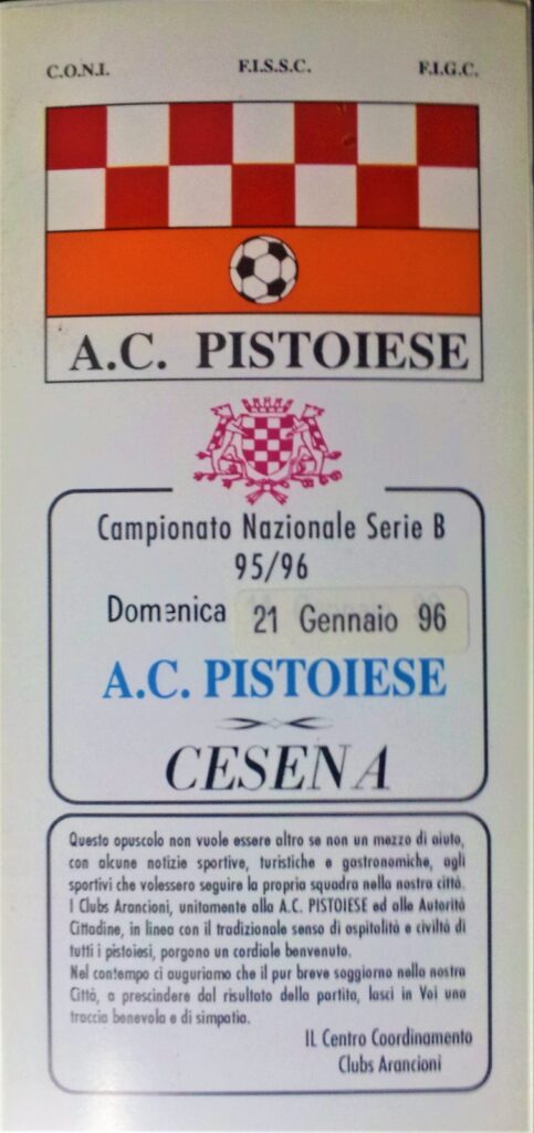 Pistoiese-Cesena 1995-96 opuscolo informativo