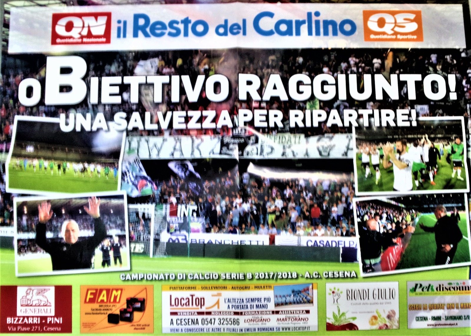 Poster salvezza Cesena 2017-18 Il Resto del Carlino