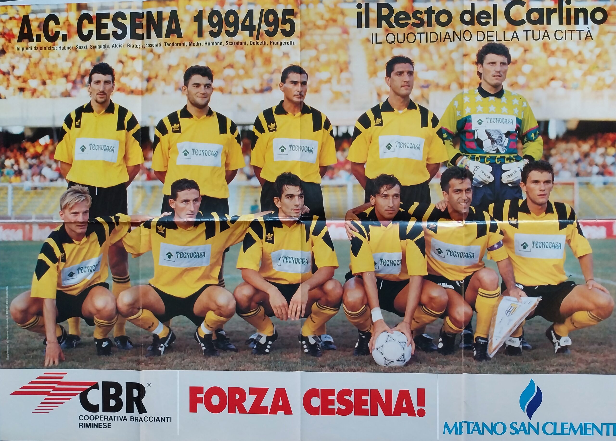 Poster Il Resto del Carlino Cesena amichevole Cesena-Parma 1994-95