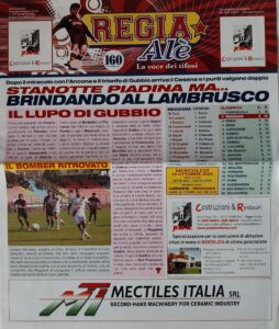 Regia Alè, 19 ottobre 2022, n. 160, copertina Reggiana-Cesena 2022-23