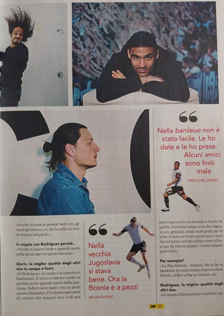 Sportweek 21 marzo 2015, n. 11, p. 37, articolo Cesena 2014-15 Defrel Djuric Rodriguez