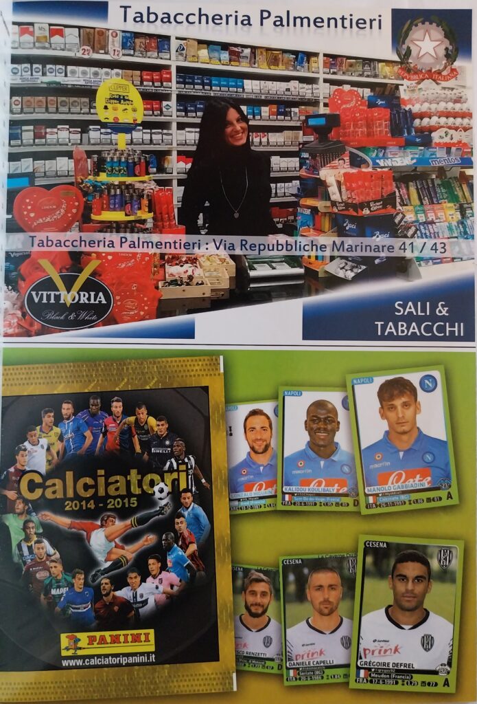 Stadio Napoli 18 maggio 2015, n. 14, p. 21, Napoli-Cesena 2014-15 pubblicità figurine Panini Napoli e Cesena