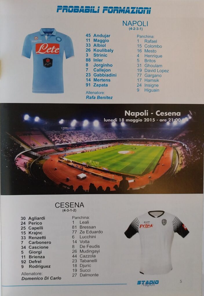 Stadio Napoli 18 maggio 2015, n. 14, p. 5, Napoli-Cesena 2014-15