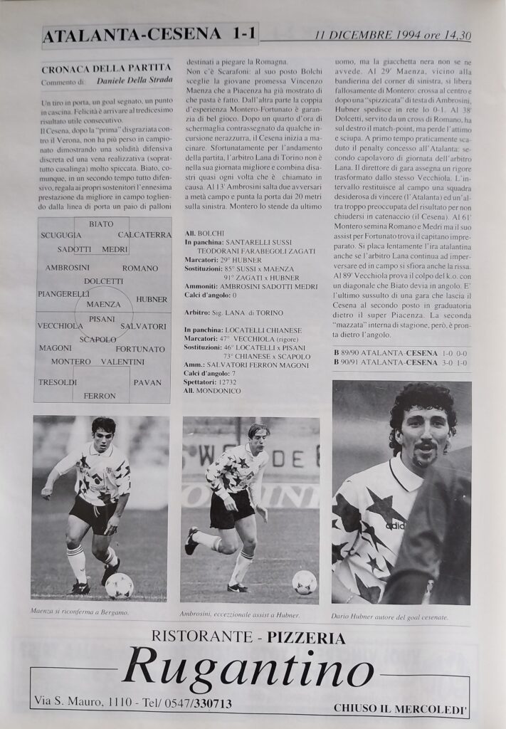 Yearbook Cesena 94, p.s.n. 16, Atalanta-Cesena 1994-95