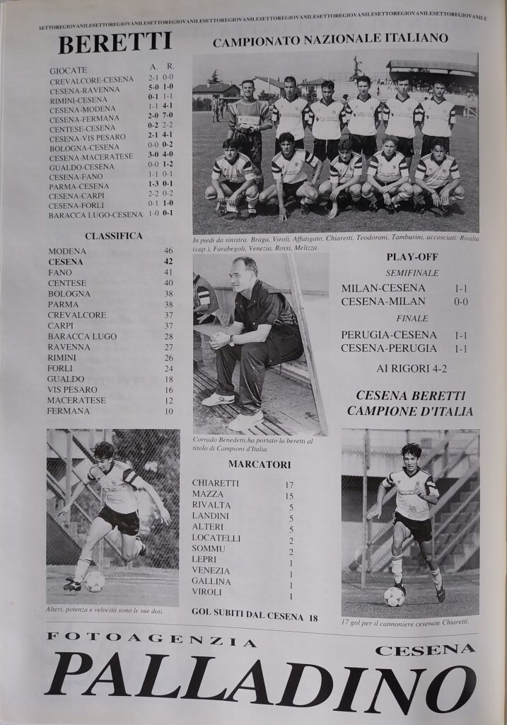 Yearbook Cesena 94, p.s.n. 42, Berretti Cesena 1994-95