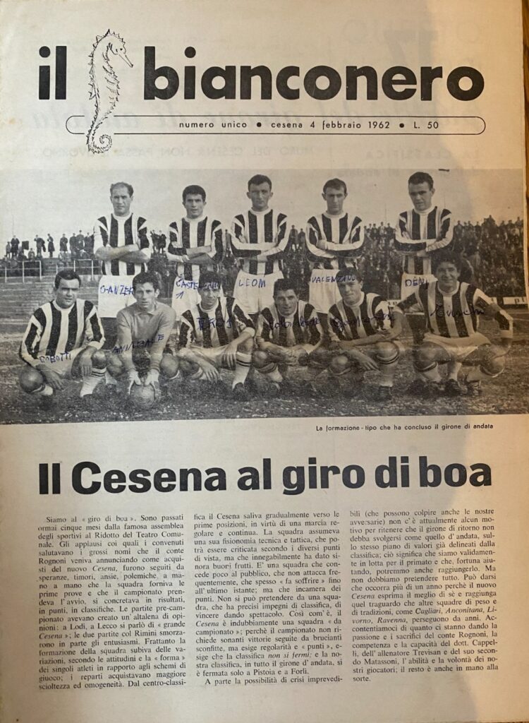 Il Bianconero 4 febbraio 1962, numero unico, copertina 1961-62