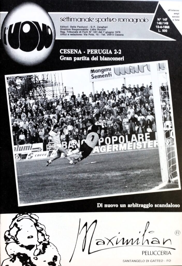 L'Uovo 15 aprile 1985, n. 147-148-149, copertina Cesena-Perugia 1984-85