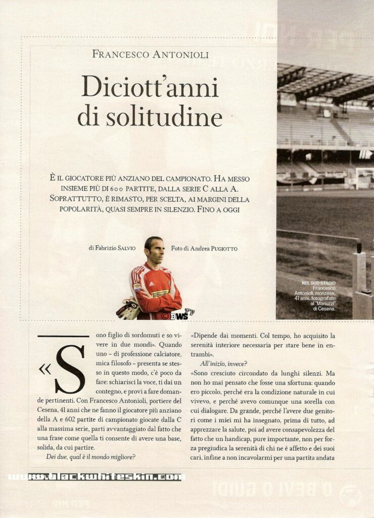 Sportweek 27 novembre 2010, p. 40, articolo Antonioli 2010-11