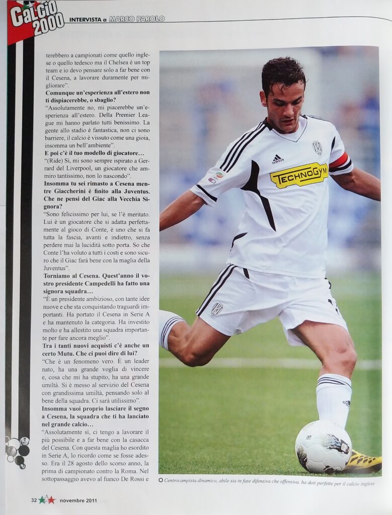 Calcio2000 novembre 2011, n. 167, p. 23, articolo Parolo 2011-12 parte3