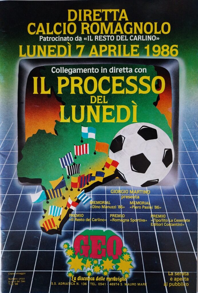 Depliant Serata Geo 7 aprile 1986, n. unico, copertina 1985-86