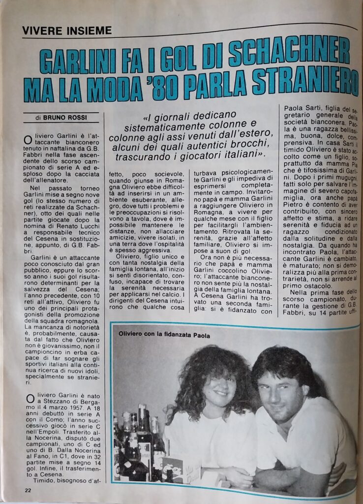 Intrepido 13 ottobre 1982, n. 41, p. 22, articolo Garlini 1982-83