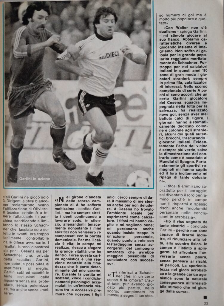 Intrepido 13 ottobre 1982, n. 41, p. 23, articolo Garlini 1982-83