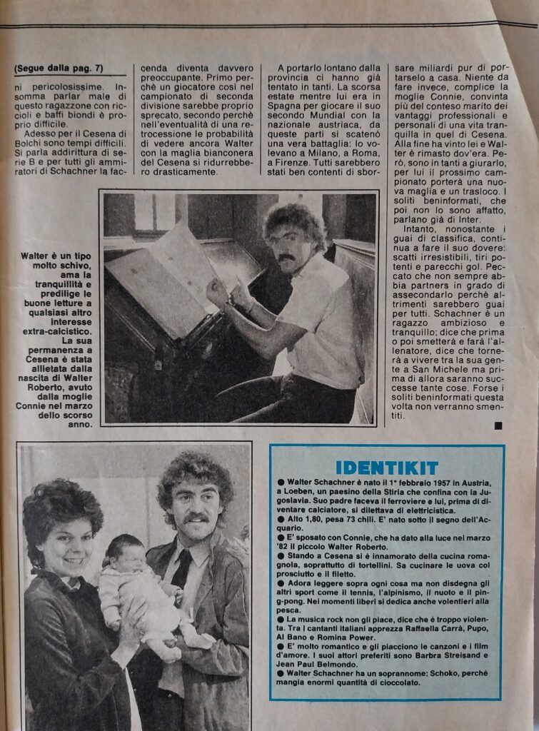 Intrepido 27 aprile 1983, n. 17, p. 9, articolo Schachner 1982-83