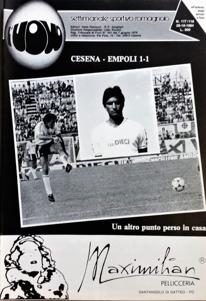 L'Uovo 29 ottobre 1984, n. 117-118, copertina Cesena-Empoli 1984-85