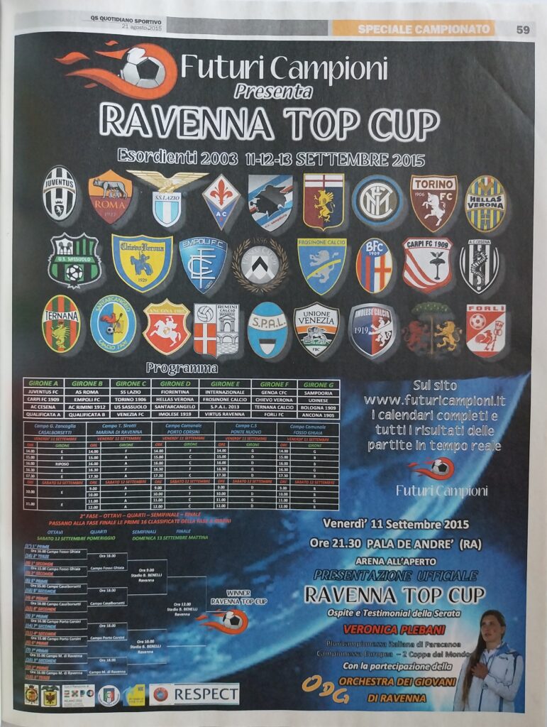 QS Sport agosto 2015, promo Torneo Ravenna Esordienti Cesena 2015-16